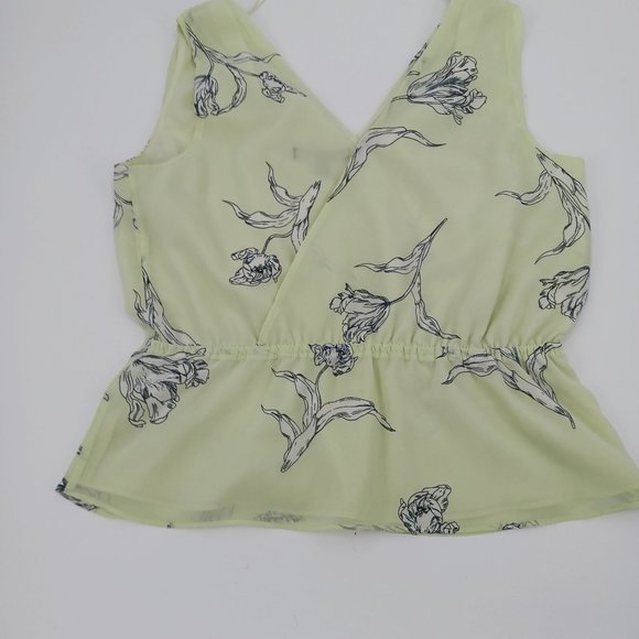 WOMENS BANANA REPUBLIC PETITE SMALL YELLOW FLORAL TOP - Picture 12 of 14